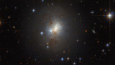 Thiên hà lùn mang lỗ đen "quái vật" quá lớn mà Hubble đã tìm thấy - Ảnh: NASA/ESA