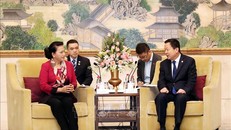 Chủ tịch Quốc hội Nguyễn Thị Kim Ngân và Bí thư Thành ủy thành phố Tô Châu Châu Nãi Tường