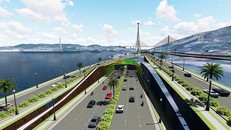 Hầm đường bộ xuyên vịnh Cửa Lục có quy mô 6 làn xe, tổng chiều dài toàn tuyến khoảng 2.750m.