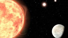 Mô phỏng của Sci-News về hành tinh mới phát hiện và 3 mặt trời