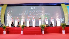 Các đại biểu thực hiện nghi thức khởi công Khu đô thị FLC La Vista Sadec