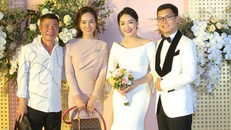 Công Lý và bạn gái dự tiệc cưới BTV Thời sự Thu Hà