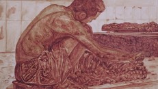 Tác phẩm phác thảo “Lò mổ” đầy ấn tượng của tác giả Nguyễn Văn Đủ