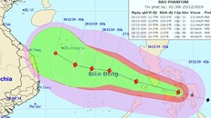 Cảnh báo bão Phanfone giật cấp 13 đang tiến vào Biển Đông