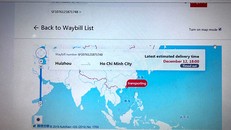 ‘Đường lưỡi bò’ xuất hiện trên bản đồ khi theo dõi đơn hàng tại Việt Nam. Ảnh: Đại diện công ty F. cung cấp