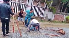 Người dân đuổi con chó, giải vây cho nạn nhân. - Ảnh: Zing.vn