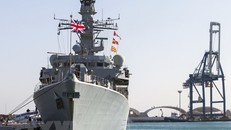 Tàu chiến HMS Montrose của Hải quân Hoàng gia Anh. (Ảnh: AFP/TTXVN)
