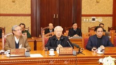 Tổng Bí thư, Chủ tịch nước Nguyễn Phú Trọng chủ trì cuộc họp - Ảnh: TTXVN