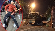 Hình ảnh nam thanh niên bị thương sau khi quay đầu bỏ chạy vì gặp chốt CSGT bên đường.