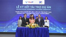 PGS. Tiến sĩ Phan Thị Hà Dương – Giám đốc Quỹ Đổi mới sáng tạo Vingroup, thuộc Viện Nghiên cứu Dữ liệu lớn VinBigdata, Tập đoàn Vingroup ký kết tài trợ cho các dự án nghiên cứu khoa học.