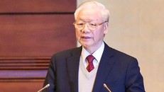 Tổng Bí thư Nguyễn Phú Trọng cho biết, thực hiện đường lối đổi mới của Đảng ta về công tác đối ngoại, trong 35 năm qua, đặc biệt là trong nhiệm kỳ khoá XII gần đây, nước ta đạt được nhiều kết quả, thành tích rất tốt đẹp. - Ảnh: VGP/Nhật Bắc