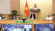 Thủ tướng Phạm Minh Chính chủ trì hội nghị triển khai Chương trình phục hồi và phát triển kinh tế-xã hội. (Ảnh: TTXVN)