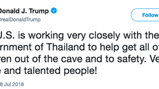 Ông Trump bất ngờ bình luận về vụ giải cứu đội bóng nhí Thái Lan