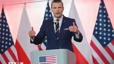 Bộ trưởng Quốc phòng Mỹ Pete Hegseth. Ảnh: PAP/TTXVN.