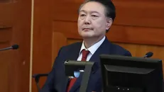 Tổng thống bị luận tội của Hàn Quốc Yoon Suk Yeol tại Tòa án Hiến pháp ở Seoul ngày 20/2. Ảnh: THX/TTXVN.