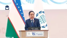 Chủ tịch Quốc hội Trần Thanh Mẫn phát biểu tại Phiên thảo luận chung IPU-150. Ảnh: Doãn Tấn/TTXVN.