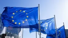 Cờ của Liên minh châu Âu. Ảnh: IRNA/TTXVN.