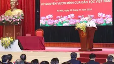 Tổng Bí thư Tô Lâm trao đổi chuyên đề "Kỷ nguyên phát triển mới - Kỷ nguyên vươn mình của dân tộc Việt Nam". Ảnh: Thống Nhất/TTXVN