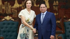 Thủ tướng Phạm Minh Chính tiếp bà Audrey Azoulay, Tổng Giám đốc UNESCO. Ảnh: VGP/Nhật Bắc