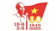 Mẫu logo chính thức cho hoạt động kỷ niệm 80 năm Cách mạng tháng Tám và Quốc khánh. 