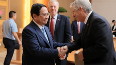 Thủ tướng Phạm Minh Chính làm việc với Đoàn Hội đồng kinh doanh Hoa Kỳ-ASEAN.