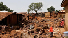 Cảnh tàn phá do mưa lũ ở thị trấn Mokwa, bang Niger, Nigeria ngày 31/5/2025. 