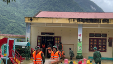 Trường Mầm non Thiết Ống ở Thanh Hóa thời điểm bị ngập lụt.