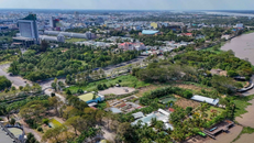 Khu đất Khu du lịch Sông Hậu nhìn từ trên cao.