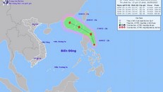 Hình ảnh vị trí và đường đi của áp thấp nhiệt đới.