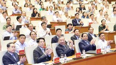 Tổng Bí thư Tô Lâm và các đại biểu tham dự Hội nghị tại điểm cầu chính Phòng họp Diên Hồng, Nhà Quốc hội, Hà Nội. Ảnh: Thống Nhất/TTXVN