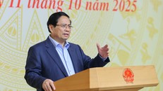 Thủ tướng Phạm Minh Chính phát biểu kết luận phiên họp thứ hai của Ban Chỉ đạo Trung ương về chính sách nhà ở và thị trường bất động sản. Ảnh: VGP/Nhật Bắc