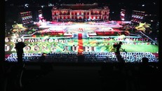 Trình chiếu di sản của thành phố Huế tại hội nghị. Ảnh: Nguyên Lý/TTXVN.