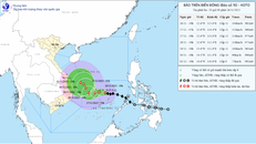 Vị trí tâm bão số 15 hồi 20 giờ ngày 26/11. Ảnh: KTTV.