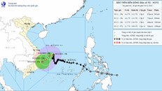 Vị trí và đường đi của bão số 15.