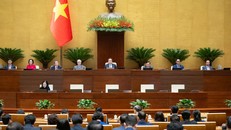 Chủ tịch Quốc hội Trần Thanh Mẫn và các Phó Chủ tịch Quốc hội tại Phiên bế mạc Kỳ họp thứ 10