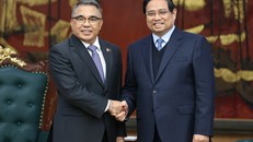 Thủ tướng Chính phủ Phạm Minh Chính tiếp Đại sứ Philippines Meynardo Los Banos Montealegre tới chào từ biệt, kết thúc nhiệm kỳ công tác tại Việt Nam 