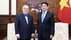 Chủ tịch nước Lương Cường tiếp Đại sứ Cộng hòa Czech tại Việt Nam Hynek Kmoníček.