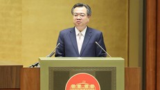 Đồng chí Nguyễn Thanh Nghị, Ủy viên Bộ Chính trị, Bí thư Trung ương Đảng, Trưởng Ban Chính sách, chiến lược Trung ương phát biểu tại Hội nghị. Ảnh VGP/Nhật Bắc