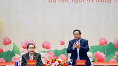 Chủ tịch Quốc hội Trần Thanh Mẫn và Thủ tướng Chính phủ Phạm Minh Chính đồng chủ trì Hội nghị. Ảnh: Doãn Tấn/TTXVN