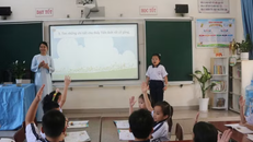 Học sinh Trường tiểu học Nguyễn An Ninh, tỉnh Đồng Nai thuyết trình về dự án học tập.