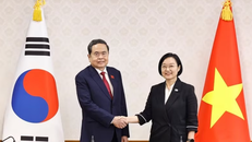 Chủ tịch Quốc hội Trần Thanh Mẫn hội kiến Thủ tướng Hàn Quốc Han Seong Sook. 