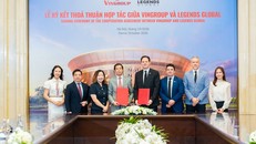 Lễ ký kết thỏa thuận hợp tác giữa Vingroup và Legends Global đánh dấu quan hệ đối tác chiến lược về việc tổ chức và vận hành sân vận động VinFast - Trống Đồng