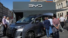 Mẫu xe điện của BYD tại Triển lãm ô tô quốc tế ở Munich, Đức. Ảnh: THX/TTXVN