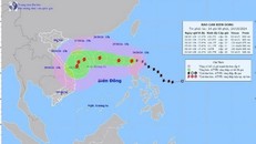 Hướng di chuyển của bão Trami. Ảnh: TTXVN phát