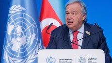 Tổng thư ký Liên hợp quốc Antonio Guterres phát biểu tại phiên khai mạc Hội nghị lần thứ 29 Các bên tham gia Công ước khung của Liên hợp quốc về Biến đổi khí hậu (COP29) ngày 12/11/2024. Ảnh: REUTERS