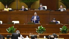 Thủ tướng Phạm Minh Chính trả lời chất vấn. Ảnh: Doãn Tấn/TTXVN