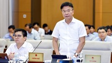 Phó Thủ tướng Lê Thành Long phát biểu trong một phiên họp của Ủy ban Thường vụ Quốc hội cho ý kiến về việc giải trình, tiếp thu, chỉnh lý dự thảo Luật Điện lực (sửa đổi) và dự thảo Luật Đầu tư công (sửa đổi). Ảnh: Doãn Tấn/TTXVN