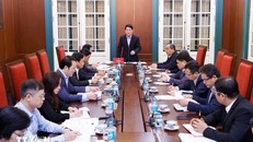 Chủ tịch nước Lương Cường làm việc với Ban Nội chính Trung ương - Cơ quan Thường trực của Ban Chỉ đạo Cải cách Tư pháp Trung ương. Ảnh: Lâm Khánh/ TTXVN