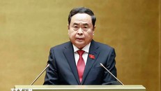 Chủ tịch Quốc hội Trần Thanh Mẫn phát biểu bế mạc Kỳ họp thứ 8, Quốc hội khóa XV. Ảnh: Doãn Tấn/TTXVN