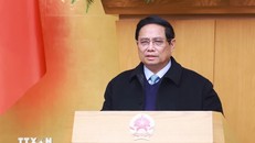 Thủ tướng Phạm Minh Chính chủ trì cuộc họp. Ảnh: Dương Giang/TTXVN